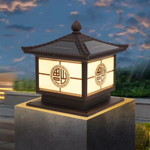 福到太阳能柱头灯户外防水别墅庭院灯大门柱子两侧农村围墙照明灯