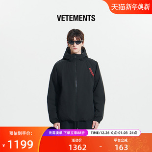 VETEMENTS男女新款 印花工艺棉服外套64711002 龟裂禁止标志数码