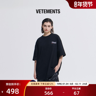 VETEMENTS新款男女同款短袖T恤