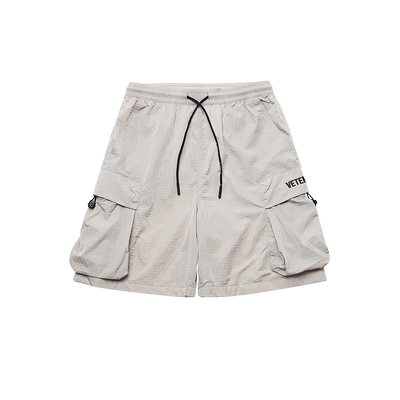 VETEMENTS男女中性新款亮光尼龙提花格设计工装梭织短裤34561001