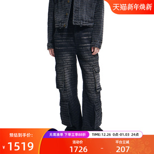 女士直筒牛仔长裤 提花水洗多口袋工装 35566005 长裤 VETEMENTS新款