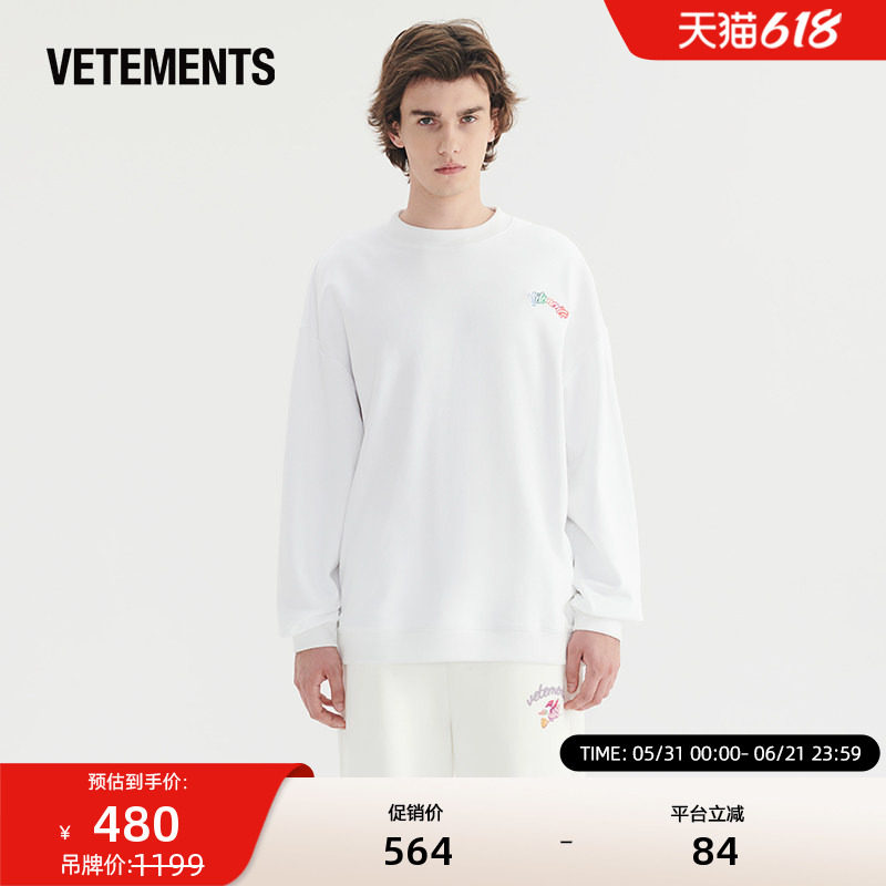 VETEMENTS秋季新款字母印花卫衣时尚休闲圆领套头上衣63520306