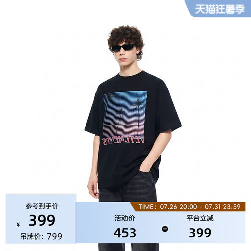 VETEMENTS复古做旧短袖T恤抗皱