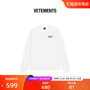 VETEMENTS卫衣男女同款 喷绘logo手绘笔刷字体套头卫衣64520001