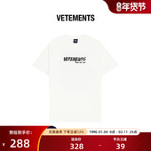 VETEMENTS男女新款 重砰230g纯棉休闲泼墨LOGO设计短袖 T恤64352023