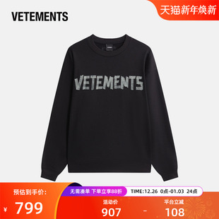 VETEMENTS秋装 休闲简约上衣63520311 卫衣男情侣外套美式