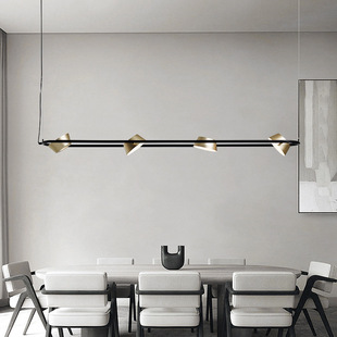 台湾设计师seeddesign餐厅吧台四头可旋转极简长形吊灯饭桌书房灯