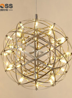 餐厅创意北欧后现代吊灯满天星火花球圆形烟花星球艺术球形吊灯