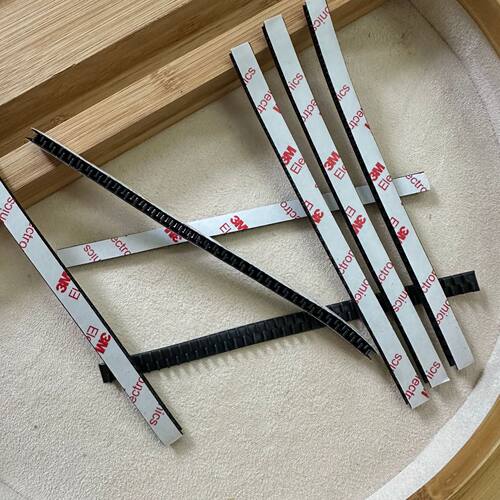 发箍发卡防滑条0.8宽防滑齿软胶头箍内部贴背胶黑条发齿饰品配件