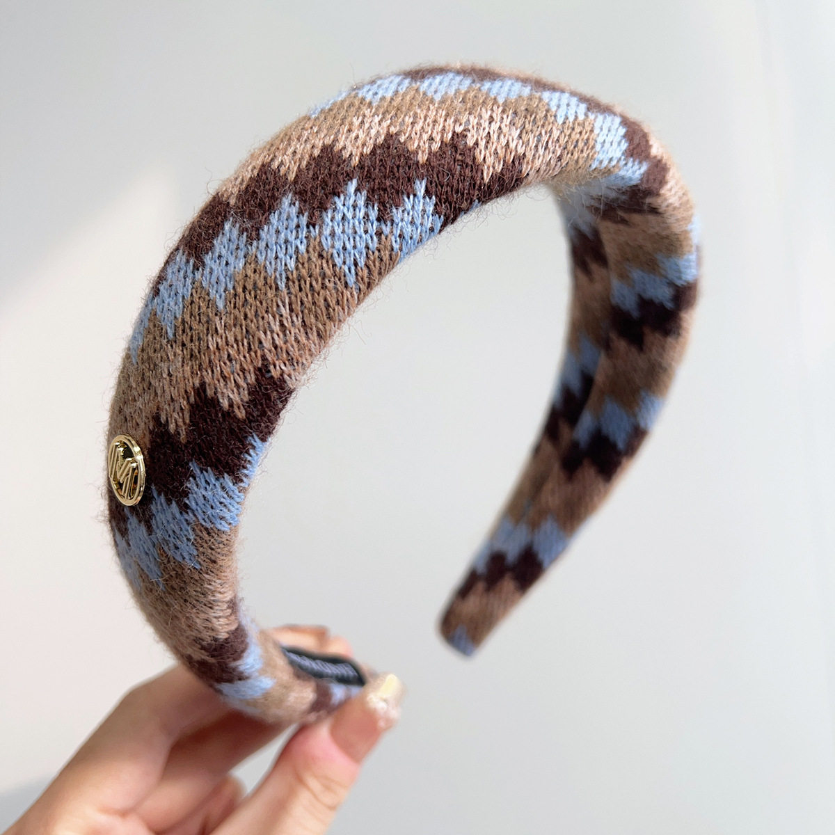 费尔岛风蓝咖色菱格纹针织毛线发箍女秋冬新款高级感圣诞头箍发饰,饰品/流行首饰/时尚饰品新,发饰,淘宝优惠券,粉丝福利购,淘宝优惠卷