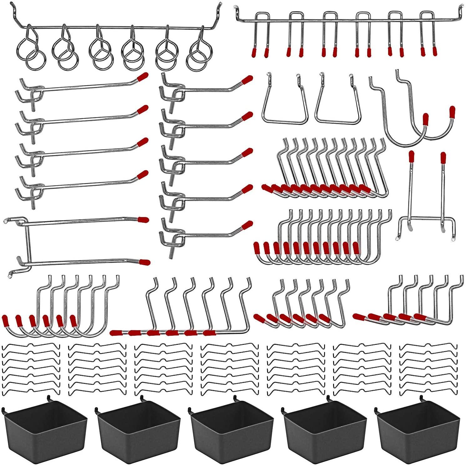 114 pcs pegboard hooks assortment with metal hooks sets
