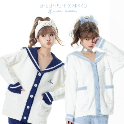 mikko正版联名水手领开衫半边绒