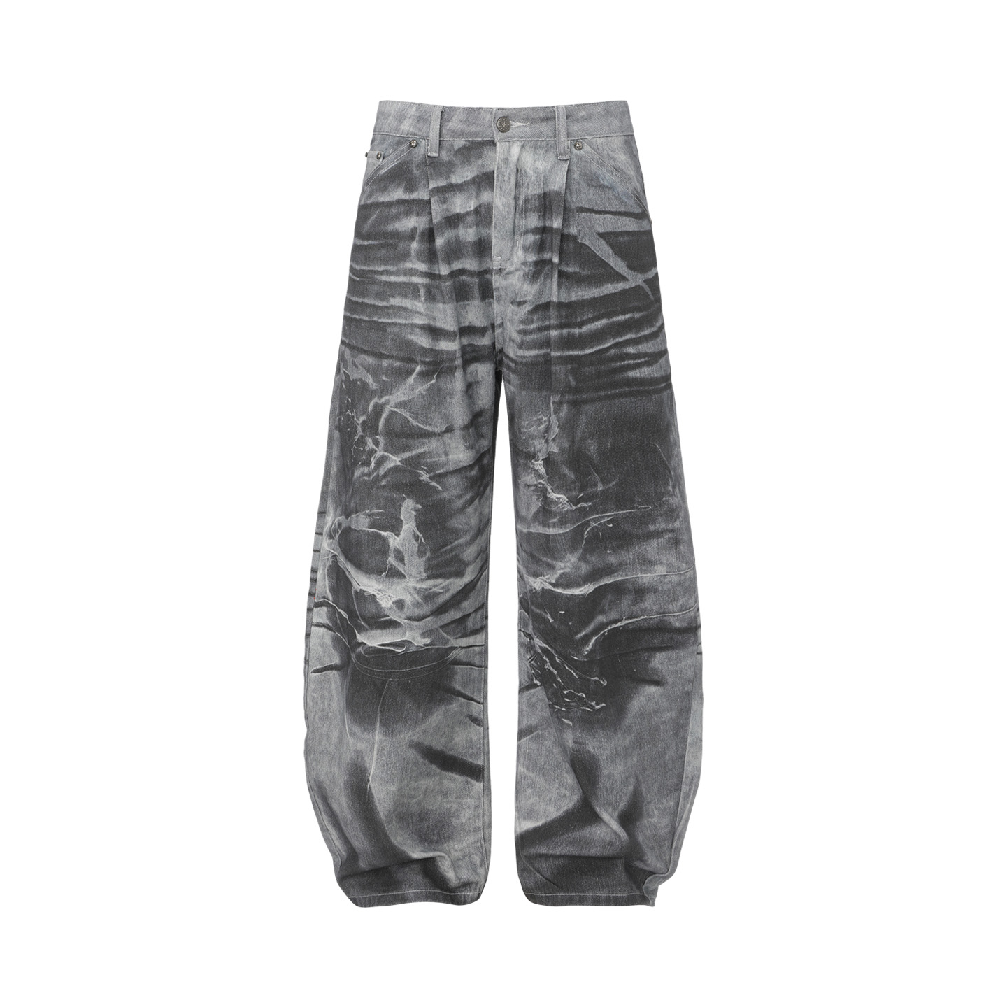 暴风雨原创重工染脏阔腿牛仔裤