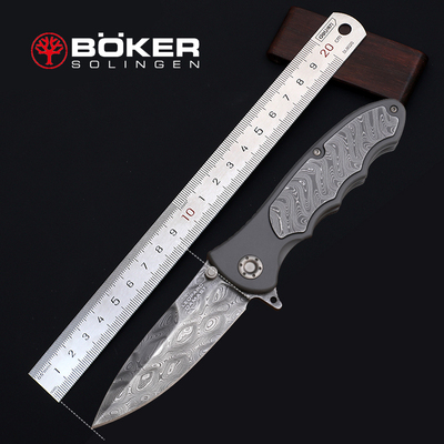 boker/博克大马士革钢折刀