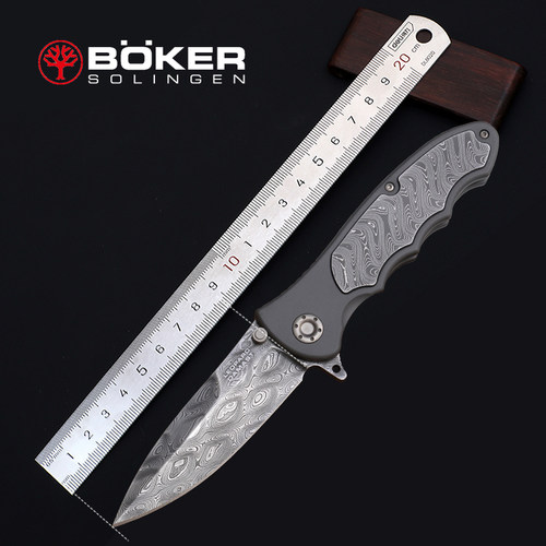 boker/博克大马士革钢折刀
