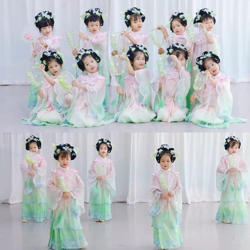 扇语春风演出服儿童古典舞舞蹈服图片