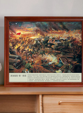 淮海战役第一阶段油画办公室壁画