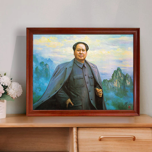 神女应无恙当惊世界殊领袖风范气势恢宏带框办公客厅走廊背景壁画