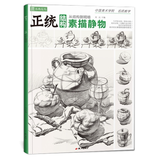 正统结构素描静物 蔡兼零基础到位素描静物入门初学者单个体结构明暗光线组合敲门砖8开临摹范本画册高艺联考考级教程教材书籍