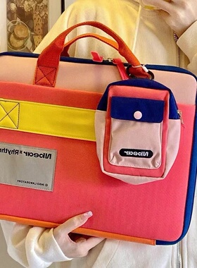 撞色电脑包16寸笔记本电脑包苹果电脑包macbookair14寸手提笔记本