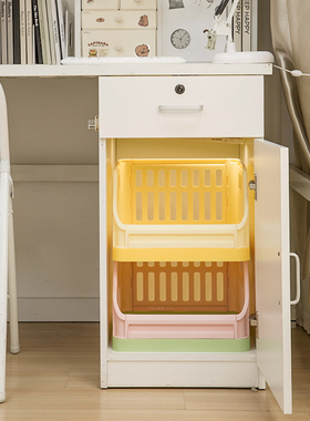 宿舍桌子桌下柜子收纳神器书桌主机柜深柜抽屉分层柜门挂钩置物架