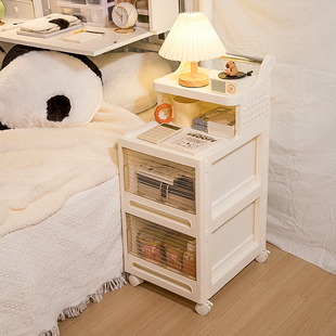 房间改造的小家俱出租屋零食置物架带轮小推车桌下床头抽屉收纳柜