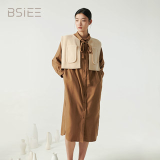 BSiEE本涩马甲系带连衣裙套装日系宽松学院风减龄两件套秋季新品
