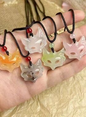 新款狐狸面具项链编织绳