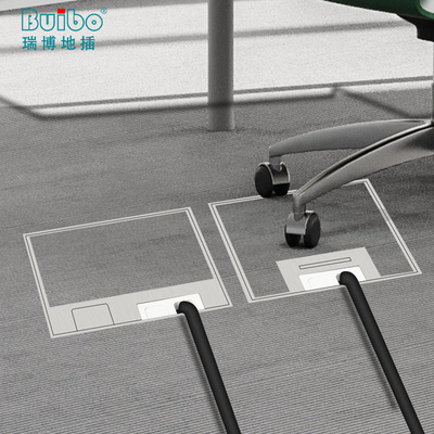 瑞博嵌入式大理石地毯隐形纯平地面插座隐藏出线不锈钢通用底盒