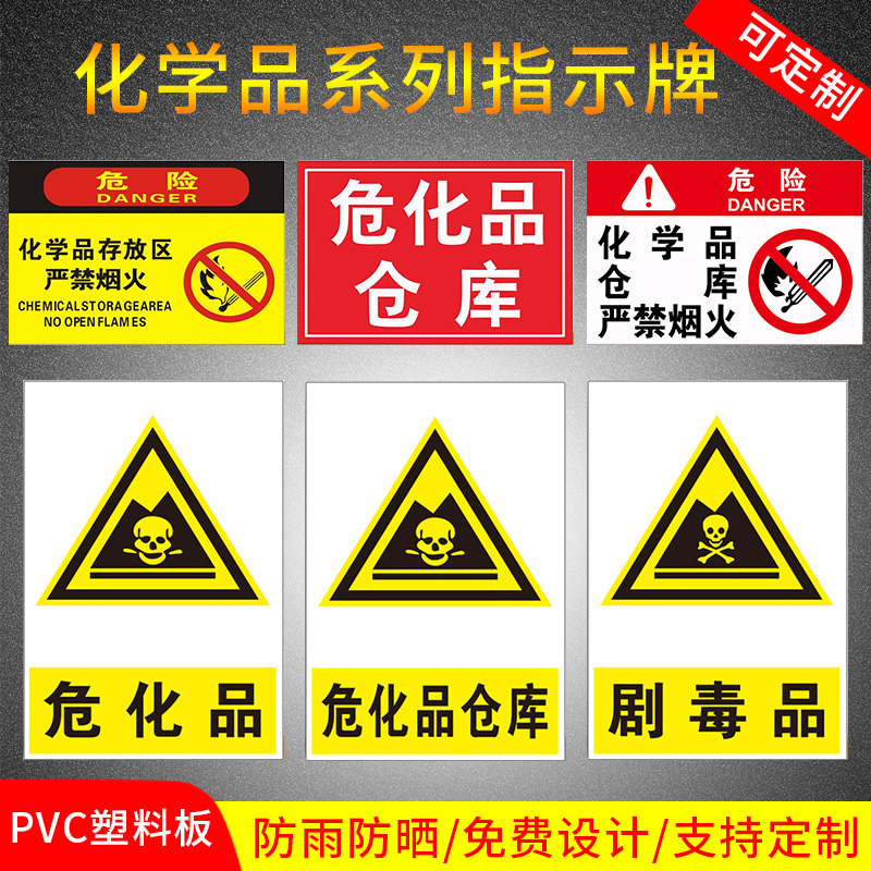 危化品标识危险品标志牌化学品标识牌危废仓库严禁烟火警示牌未经许可禁止入内存放区剧毒品易制毒易制爆定制