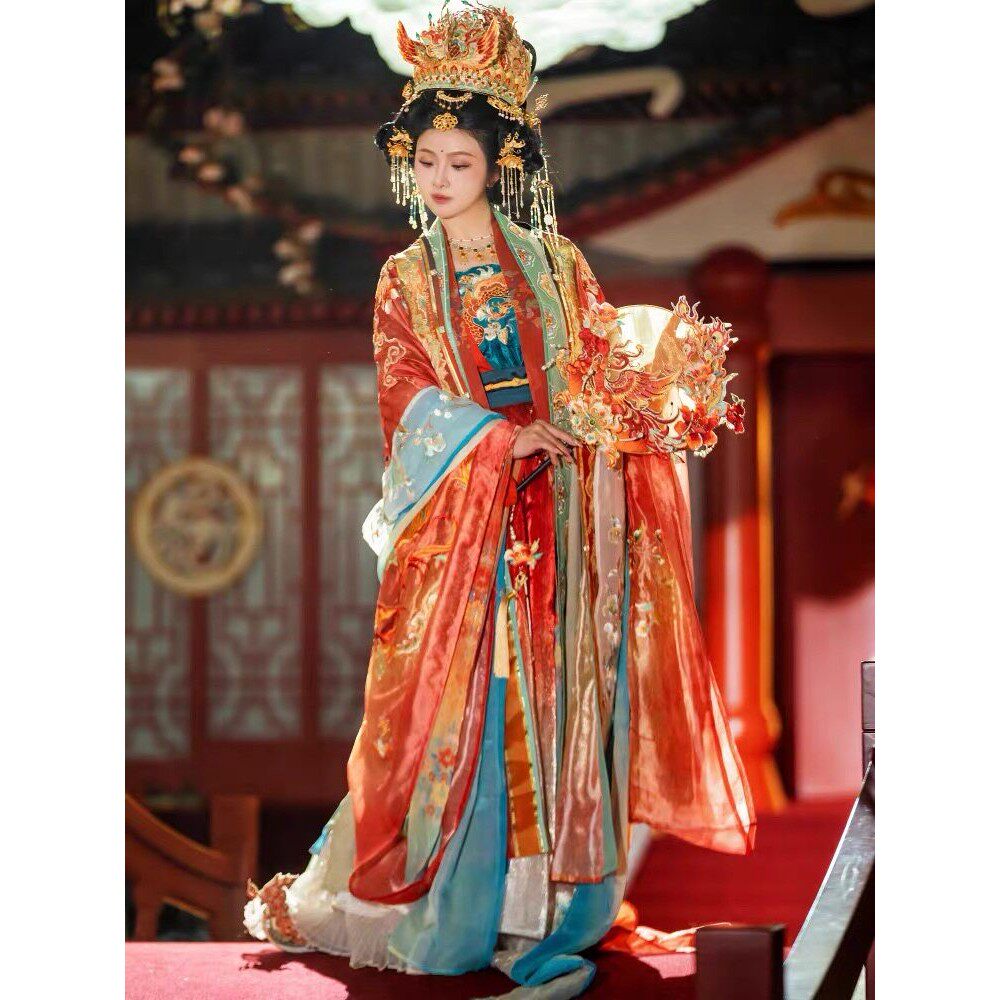 出租锦瑟衣庄唐制婚服朱雀凤仪九汉服套装