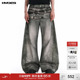 牛仔裤 男女 复古弯刀裤 松弛感镰刀裤 明星同款 IMXS腰带印花美式