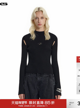 IMXS修身显瘦镂空露背毛衣套头针织衫可外穿上衣女秋季2025年新款