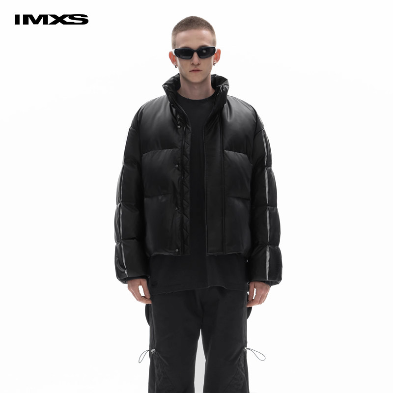 IMXS潮牌拼接设计加厚短款新款情侣羽绒服国潮外套男女厚羽绒外套,男装,羽绒服,淘宝优惠券,粉丝福利购,淘宝优惠卷