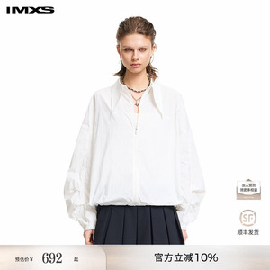 IMXS衬衫领清爽微透肌理感下摆抽绳宽松薄款外套防晒服26春夏新款