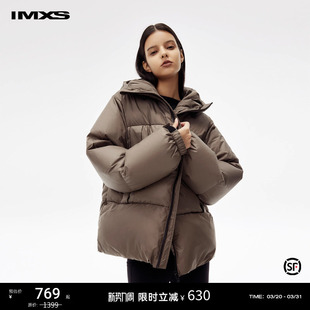 IMXS多口袋羽绒服连帽美式 复古秋冬休闲宽松加厚保暖外套女