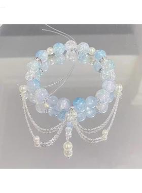 盘珠手串儿童超仙蝴蝶精美小学生手炼女小众串珠闺蜜女童女孩手镯