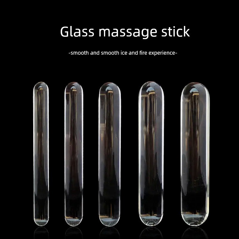 超大水晶玻璃棒防水睡前加厚脸实心按摩棒穴位旋转多功能高端圆