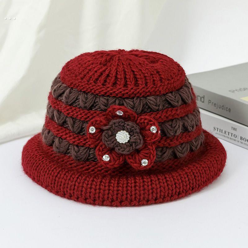 超厚帽保暖妈妈冬老人女奶奶老太太老人帽子专用线 线冬季老婆婆