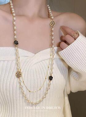 珍珠项炼女款2025新款爆款高级感颈炼秋冬长款毛衣炼大气高档