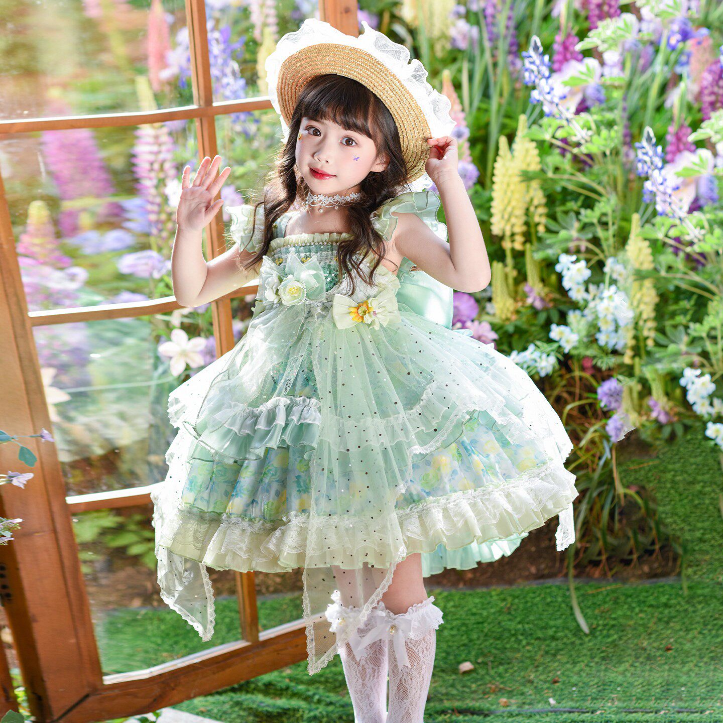 女童连衣裙夏装2026新款儿童洛丽塔公主裙小女孩生日礼服纱裙子夏