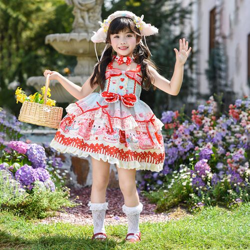 女童连衣裙夏2026新款儿童洛丽塔生日公主裙女孩绝美礼服蓬蓬裙子
