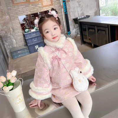 拜年服女童秋冬季2025新款国风冬款儿童装汉服女宝过年衣服旗袍裙