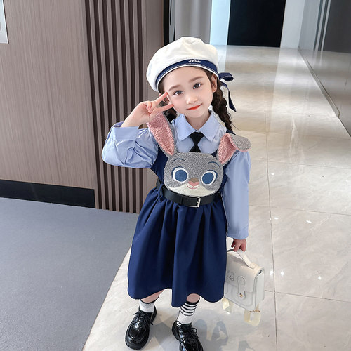 兔子警官女童秋装连衣裙