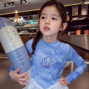 防晒泳装 小女孩长袖 2025新款 女童连体泳衣洋气儿童公主游泳衣夏装