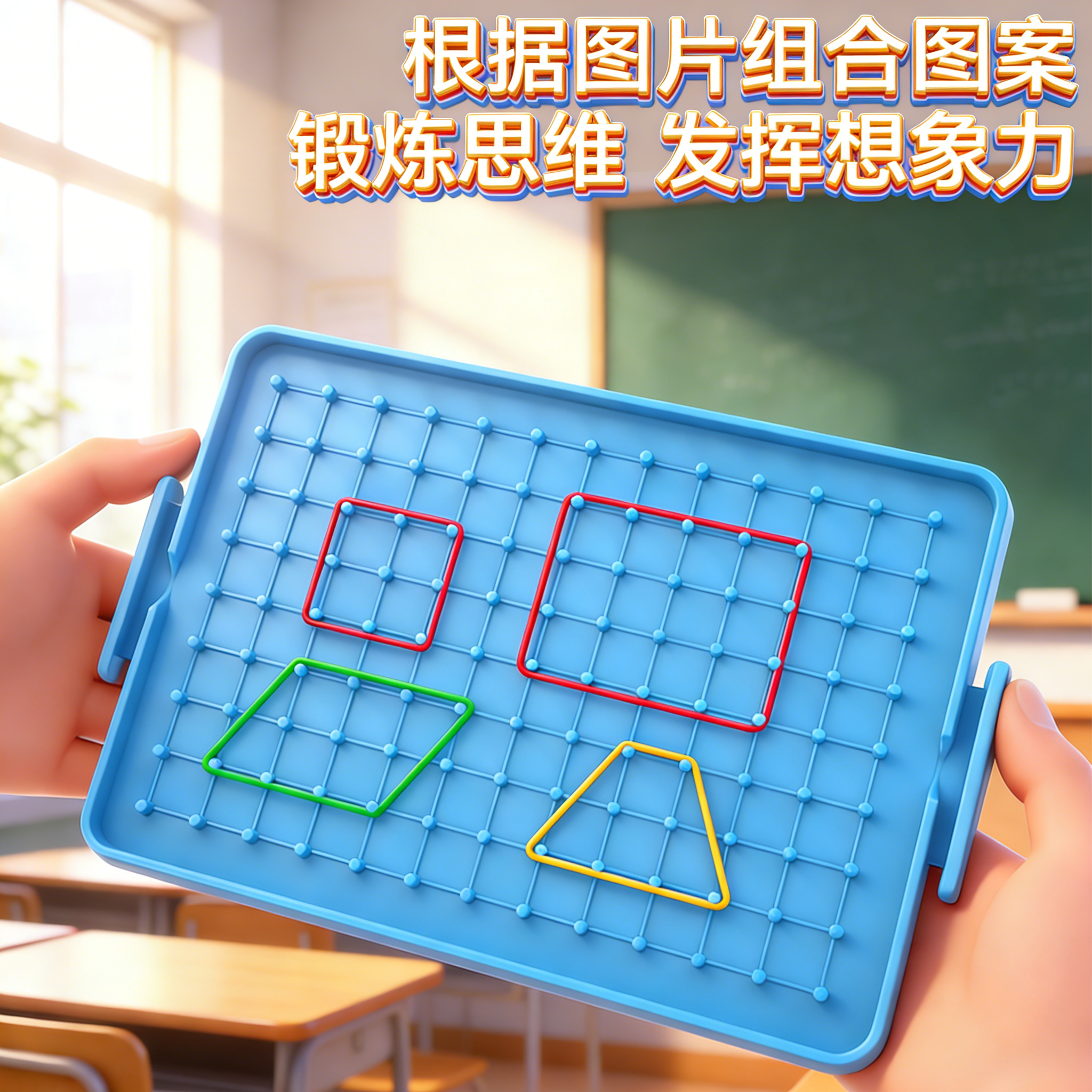 钉子板一年级小学生数学教具几何图形认知七巧板几何片组合儿童益智套装课堂数学启蒙小学生专用形状演示器,文具电教/文化用品/商务用品,教学标本/模型,淘宝优惠券,粉丝福利购,淘宝优惠卷