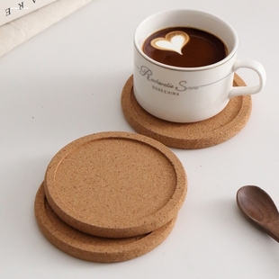 杯垫软木圆形方形隔热软木垫吸水锅垫茶垫茶杯垫加厚水松木头