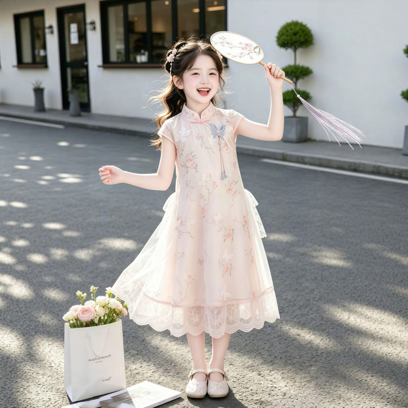 女童夏季旗袍连衣裙生日演出