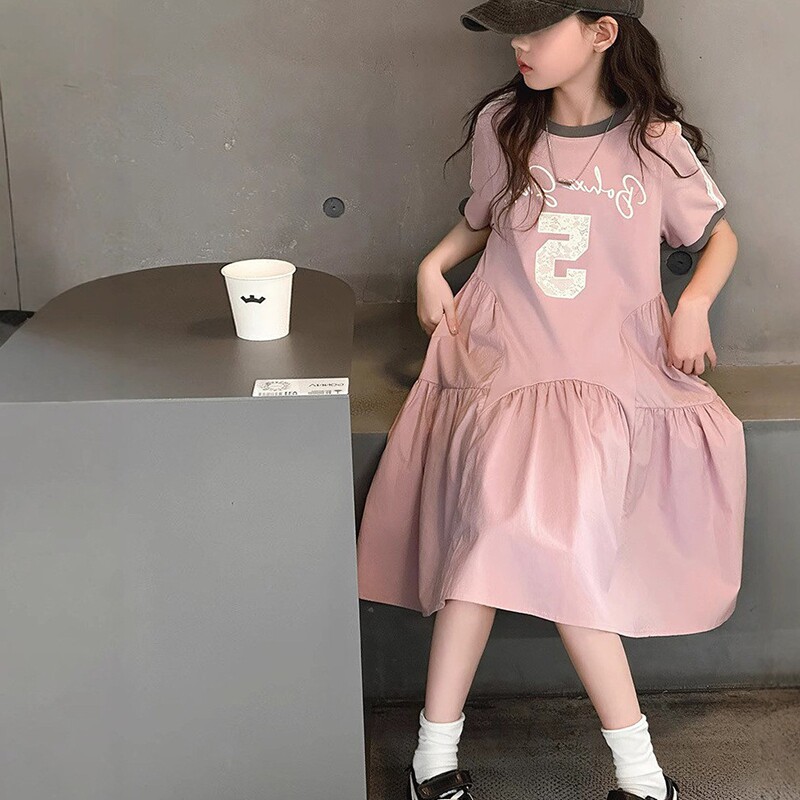 韩系女童夏季短袖T恤连衣裙