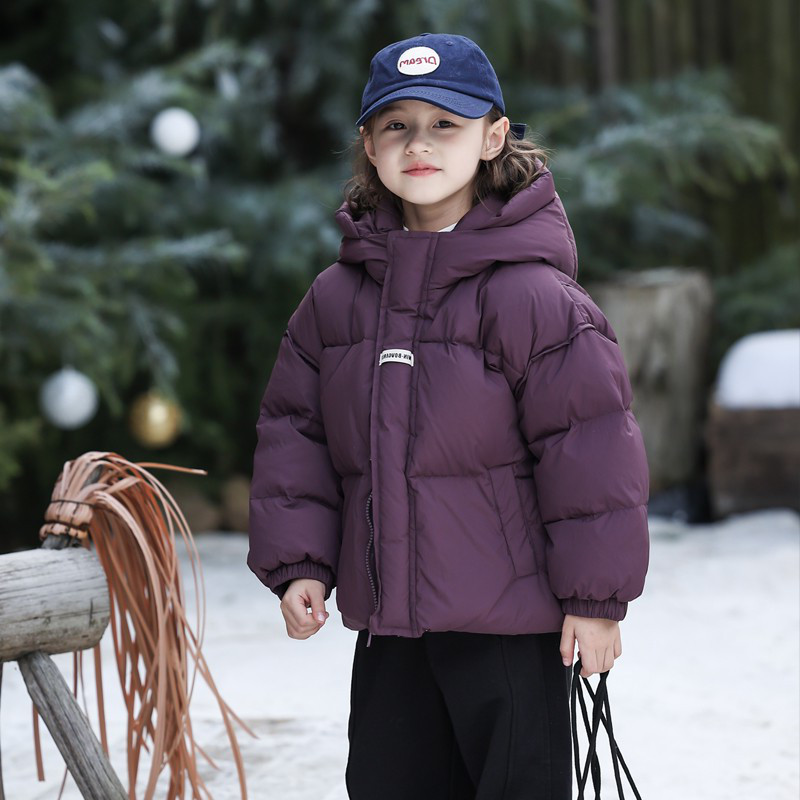 童装新款2025女童羽绒服儿童男童宝宝90白鸭绒短款冬季加厚外套暖